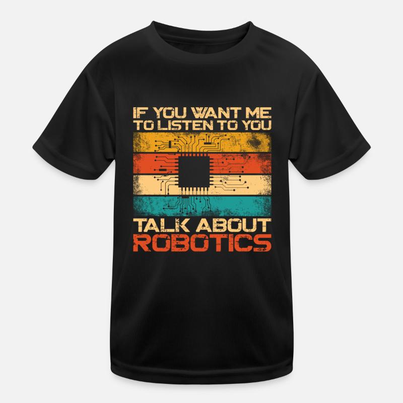 Robot Robotics Engineer Retro Kids Functional T-Shirt