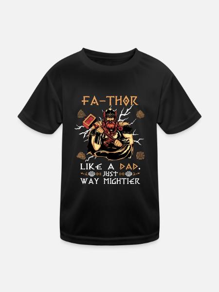 Vathor pour hommes - Fête des pères Cadeau de la fête des pères Viking - T-shirt sport Enfant - noir - Devant