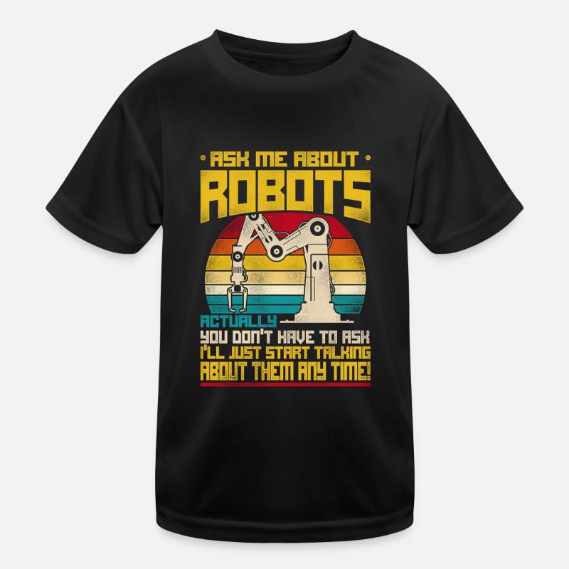Robot Robotics Engineer Retro Kids Functional T-Shirt