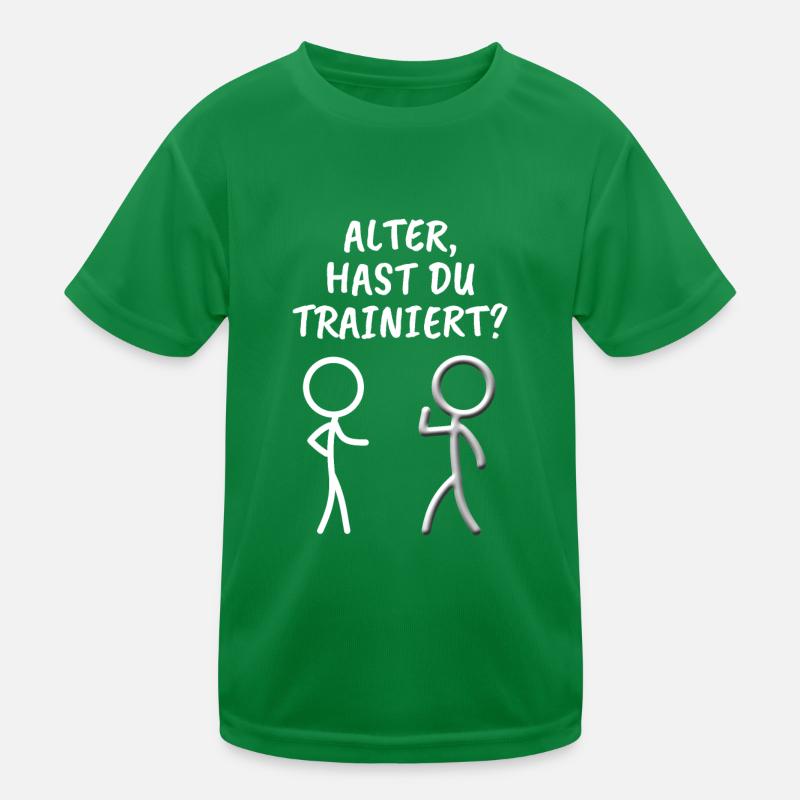Strichmännchen - Spruch - Krafttraining - Ironie Kinder Funktions-T-Shirt