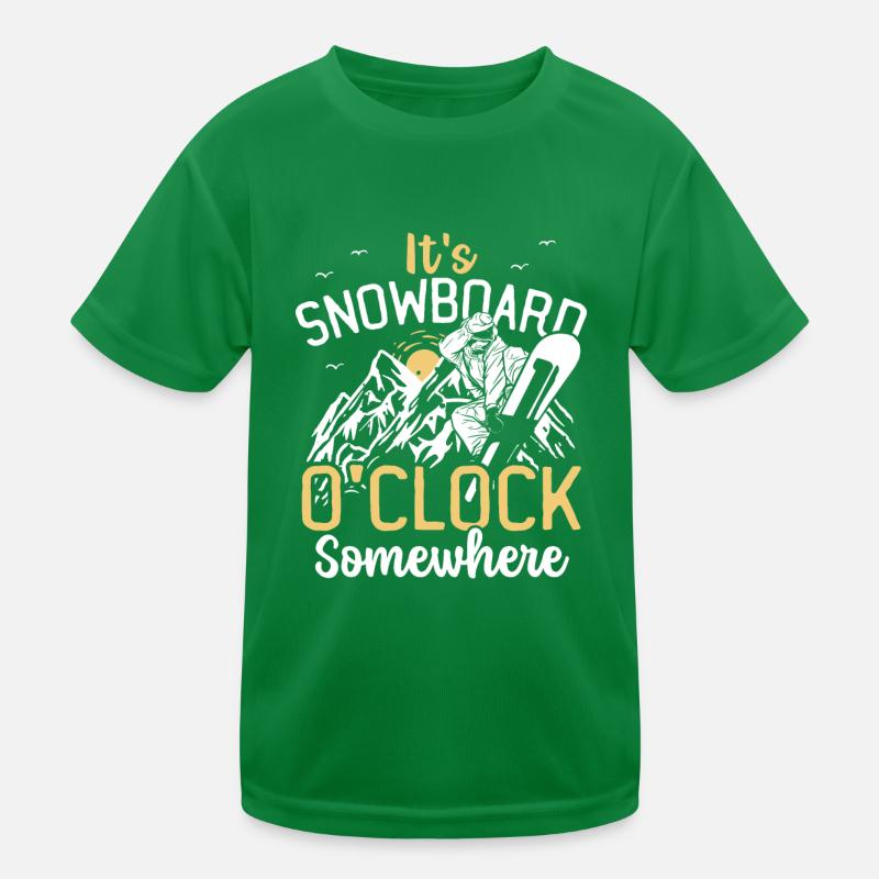 C’est Snowboard O’Clock quelque part Snowboarding T-shirt sport Enfant