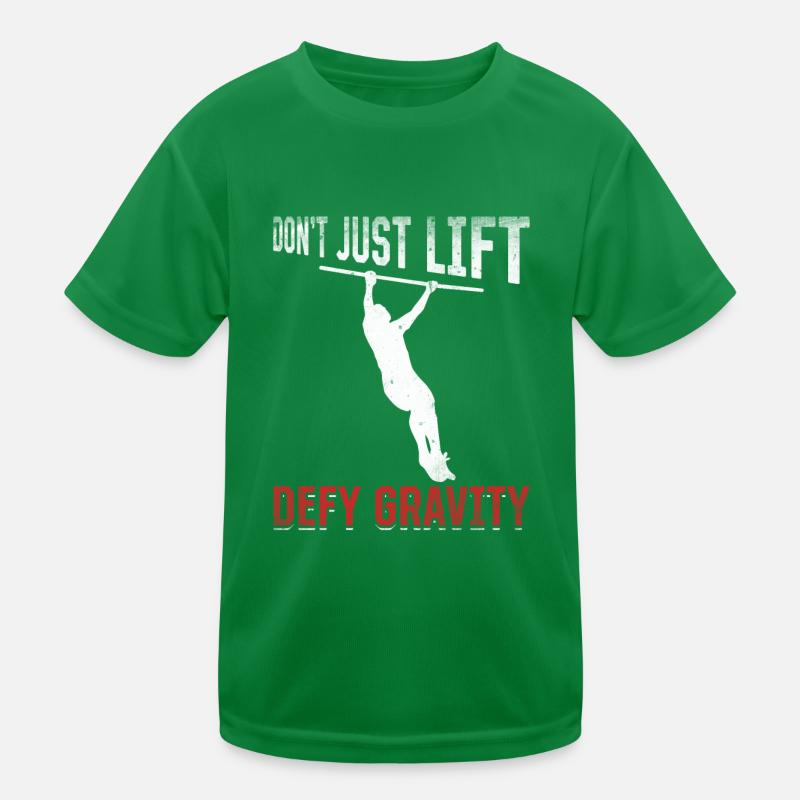 Lift Defy Gravity Weight Muscle Training Kids Functional T-Shirt