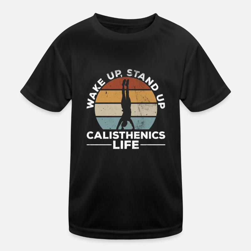Vintage Calisthenics Life Retro Pull-ups Retro Kids Functional T-Shirt