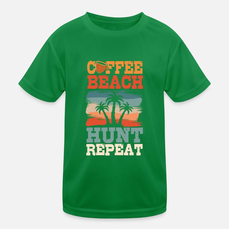 Kaffee Und Strandgutsammlen Kinder Funktions-T-Shirt