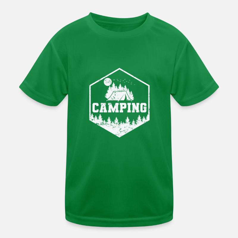 Camping Urlaub Wohnwagen oder Zelt Kinder Funktions-T-Shirt