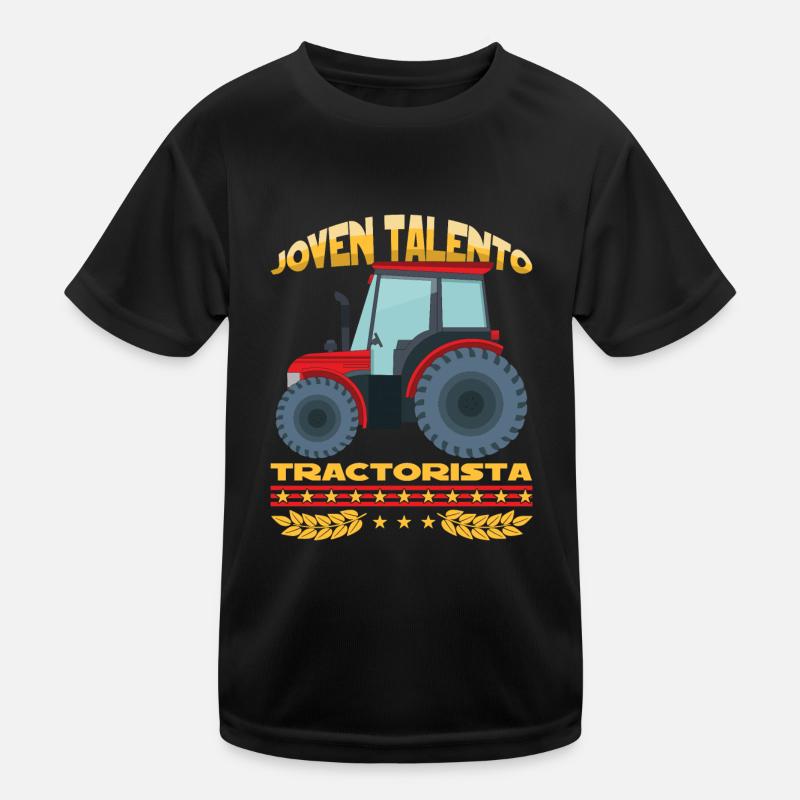 Young Talented Tractor Driver Farm Farmer Kids Functional T-Shirt