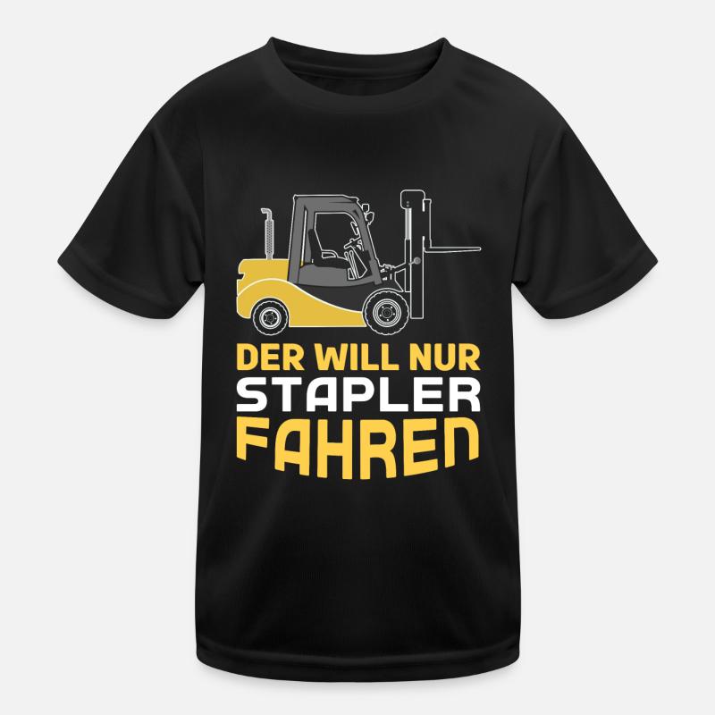 He Wants To Be A Forklift Driver Truck Operator Kids Functional T-Shirt