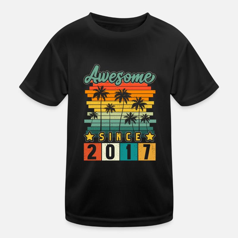 2017 Anniversaire Né Année de naissance Millésime T-shirt sport Enfant