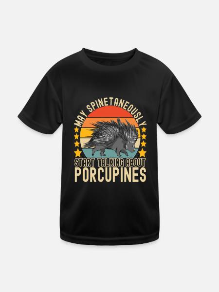 Porc-épic mignon - T-shirt sport Enfant - noir - Devant