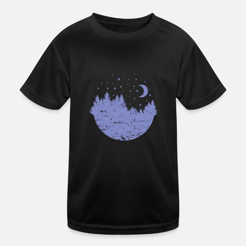 Camping Kugel mit Nachthimmel Urlaub Kinder Funktions-T-Shirt