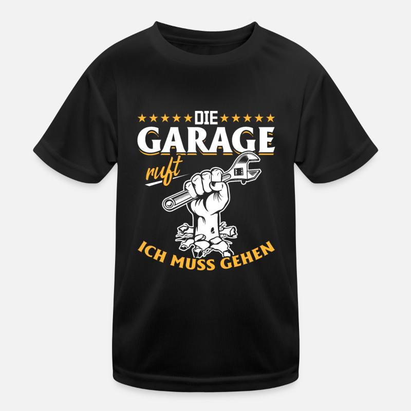 Garage ruft KFZ Mechaniker Oldtimer Bastler Tuning Kinder Funktions-T-Shirt