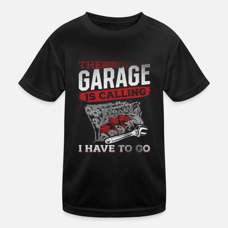 Garage ruft KFZ Mechaniker Oldtimer Bastler Tuning Kinder Funktions-T-Shirt
