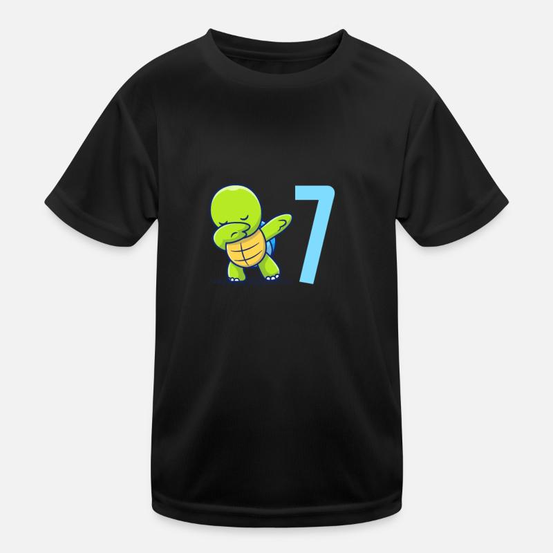 7 Years Dabbing Turtle Birthday Kids Funny 7th Kids Functional T-Shirt
