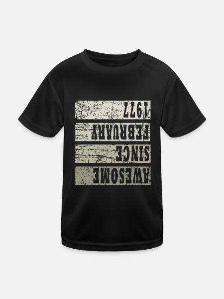 Né 1977 Février 46e anniversaire cadeau - T-shirt sport Enfant - noir - Devant