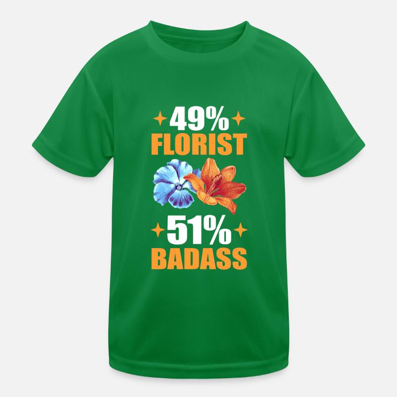49% Fleuriste 51% Badass Fleur Florale T-shirt sport Enfant