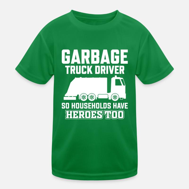 Garbage truck driver Kids Functional T-Shirt
