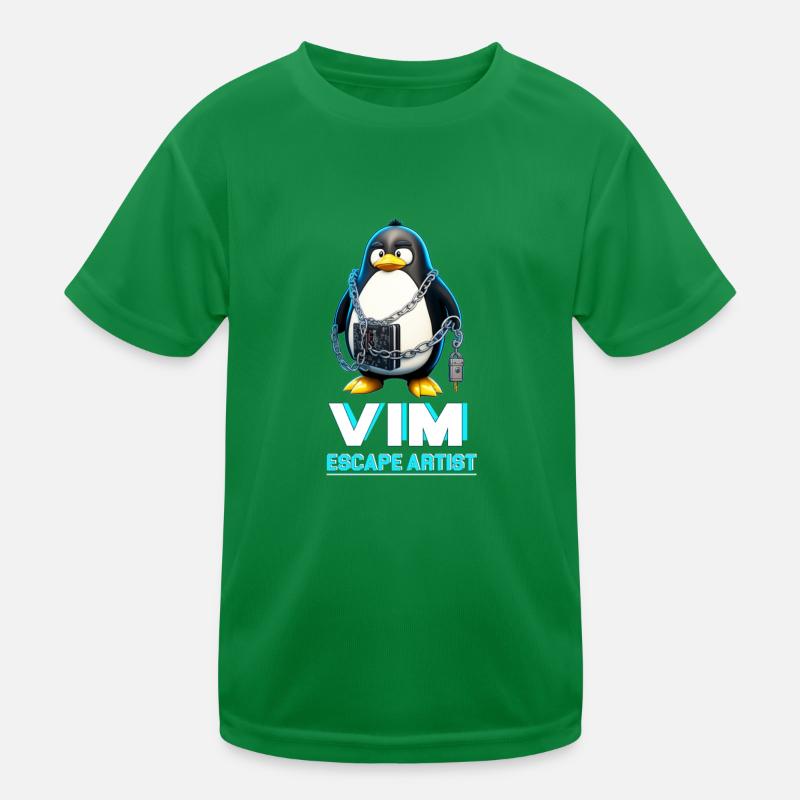 Funny for Linux Admins VIM Escape Artist Tux Kinder Funktions-T-Shirt