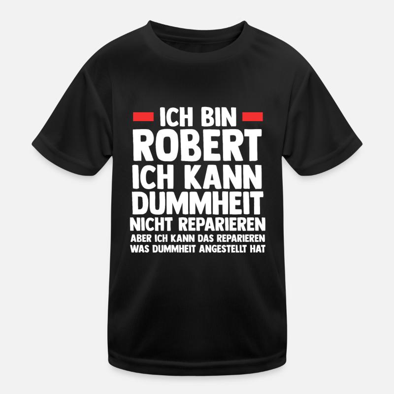 Robert - Kinder Funktions-T-Shirt - Schwarz