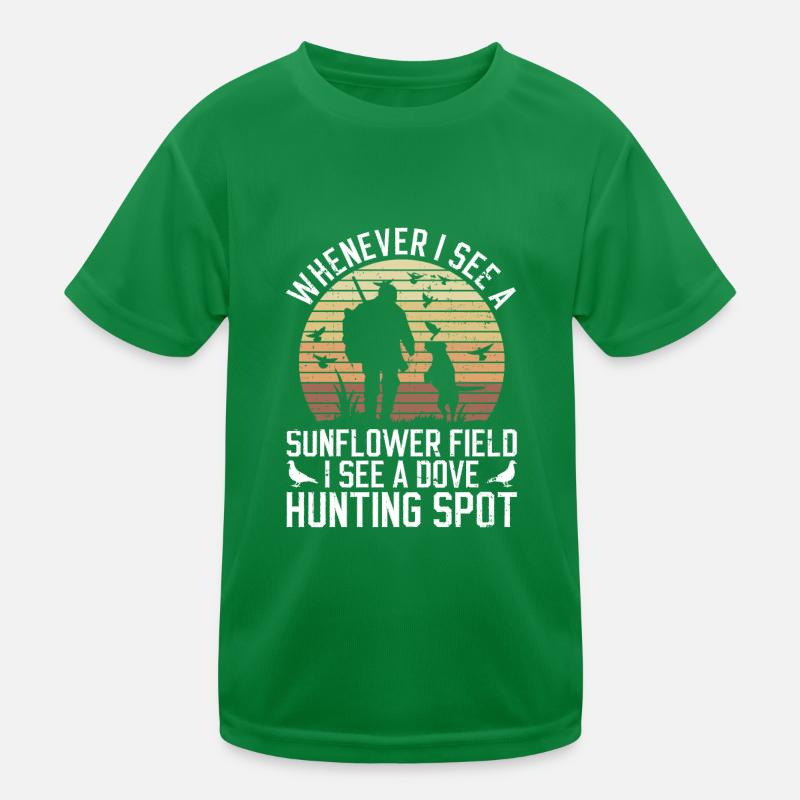 Taubenjagd Vogeljagd Jäger Kinder Funktions-T-Shirt