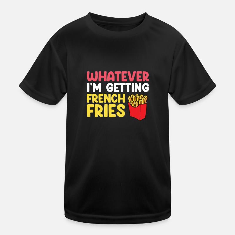 Français Frites Drôles de patates douces Frites Restauration rapide T-shirt sport Enfant