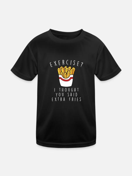Français Frites Drôle d’amateur de restauration rapide Français frites - T-shirt sport Enfant - noir - Devant