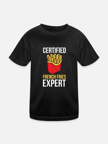 Français Frites Drôle d’amateur de restauration rapide Français frites - T-shirt sport Enfant - noir - Devant