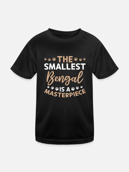 Drôle de race de chat disant chef-d’œuvre du Bengale - T-shirt sport Enfant - noir - Devant