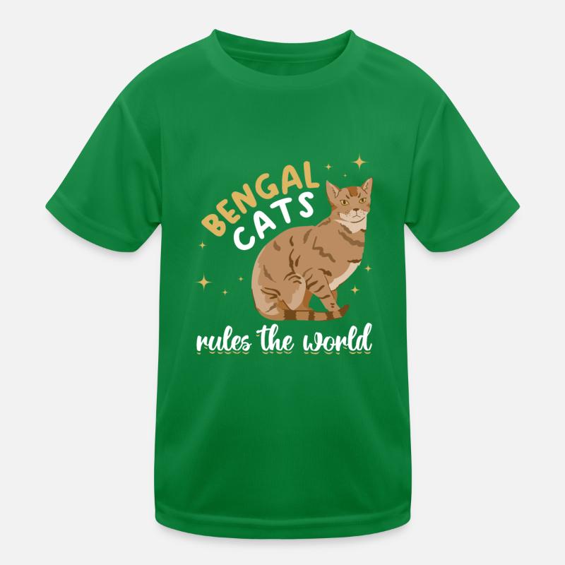 Bengal Cats Rules The World Hybrid Cat Breed Kids Functional T-Shirt