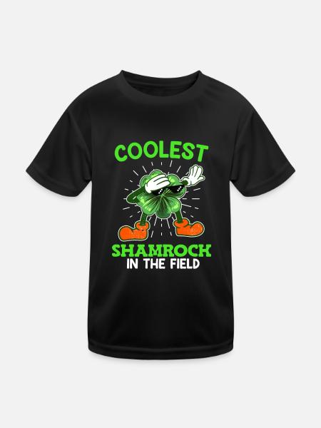Le trèfle le plus cool de la Saint-Patrick - T-shirt sport Enfant - noir - Devant