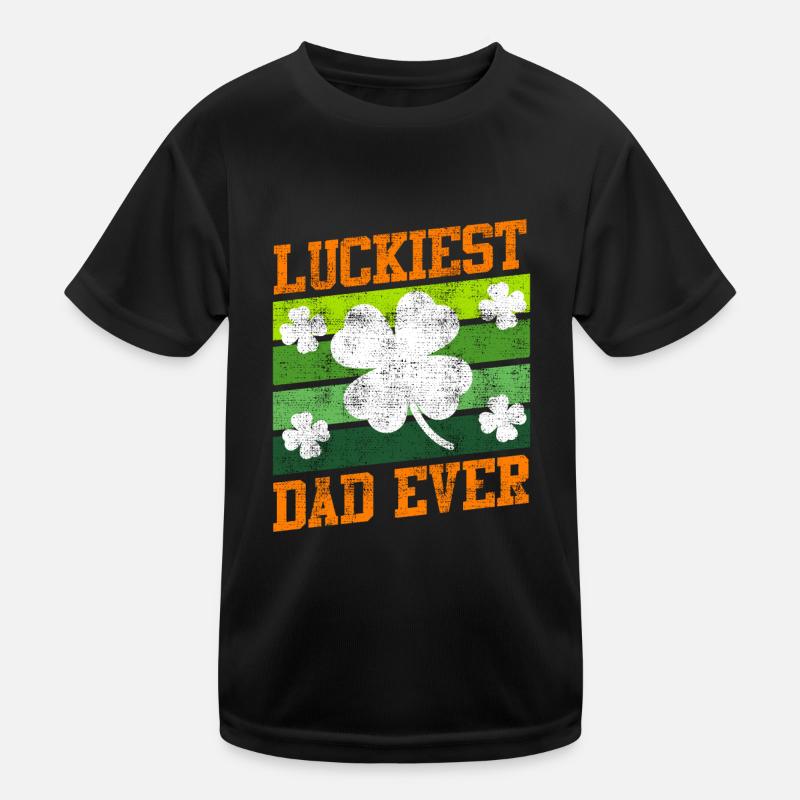 Le père le plus chanceux de tous les temps Clover Saint-Patrick T-shirt sport Enfant