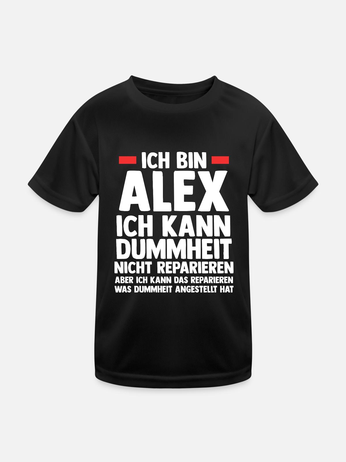 Alex - Kinder Funktions-T-Shirt - Schwarz - Vorne