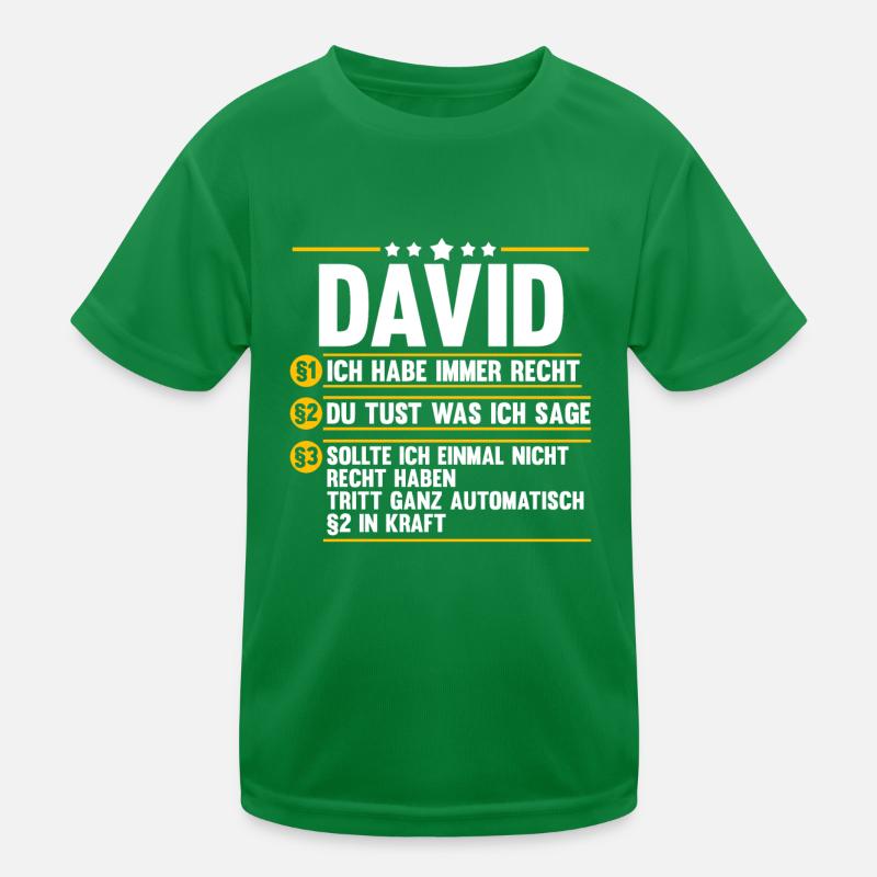 David Kinder Funktions-T-Shirt