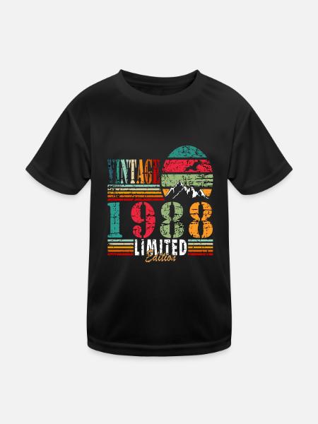 Millésime 1988 - T-shirt sport Enfant - noir - Devant