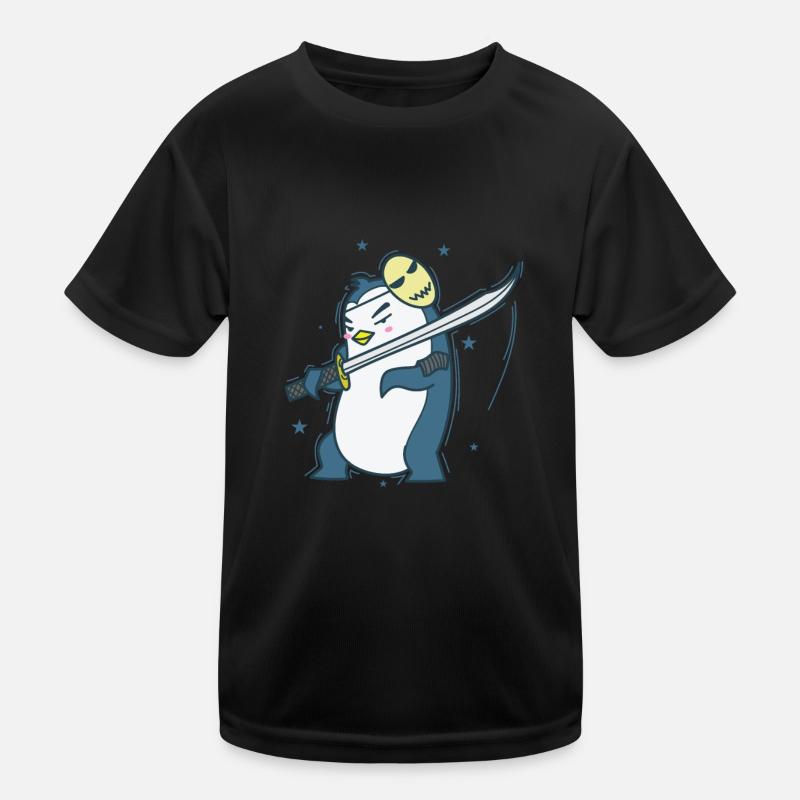 Pingouin avec masque et épée Antarctique T-shirt sport Enfant