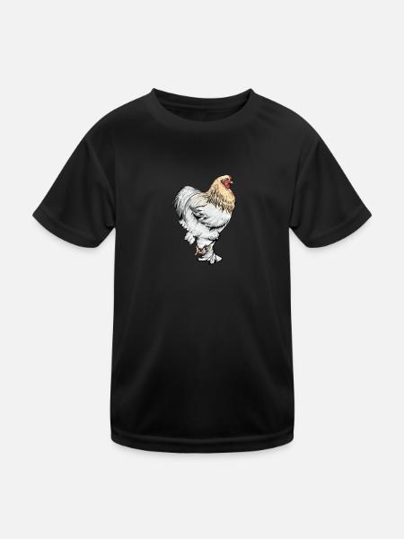 Brahma Hühner I Chicken Geflügel Motiv für - Kinder Funktions-T-Shirt - Schwarz - Vorne