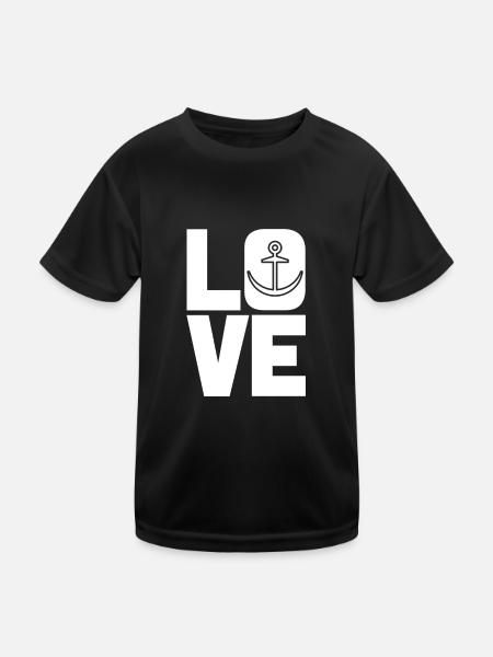 Love Anchor - Kids Functional T-Shirt - black - Front
