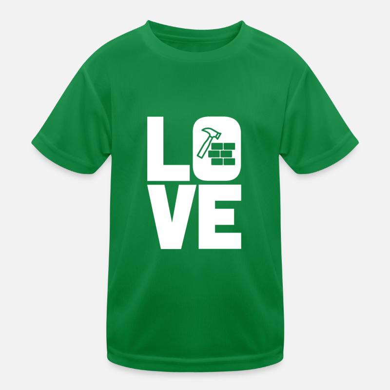 Love Mason Bricklayer Kids Functional T-Shirt