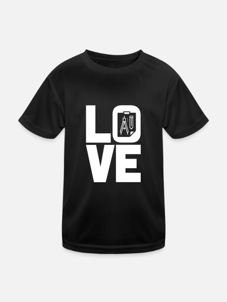 Liebe Zeichner Arichtect - Kinder Funktions-T-Shirt - Schwarz - Vorne