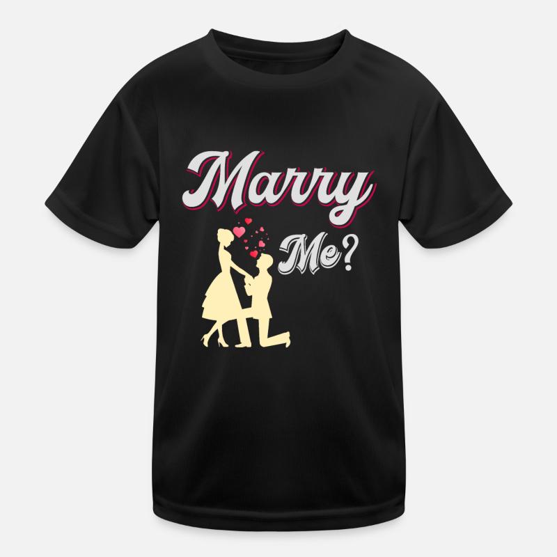 Heirate mich - Kinder Funktions-T-Shirt - Schwarz