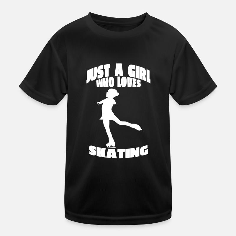 Schlittschuh Eislauf Eiskunstlauf Eiskunstlaufen - Kinder Funktions-T-Shirt - Schwarz