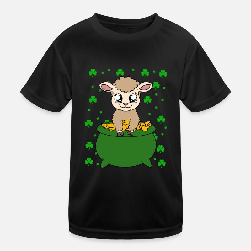 Sheep Shamrocks Saint Patrick's Day Kids Functional T-Shirt
