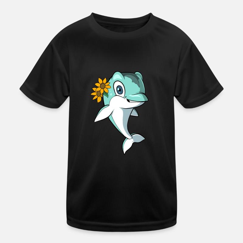 Joli dauphin avec des fleurs T-shirt sport Enfant
