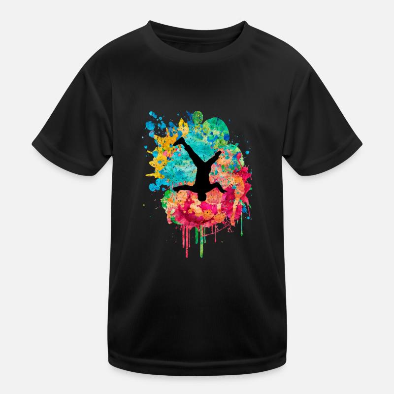 Breakdance Breakdancer PopArt Kinder Funktions-T-Shirt