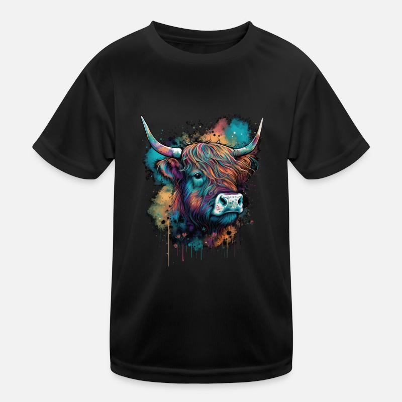 Highland cow Kids Functional T-Shirt