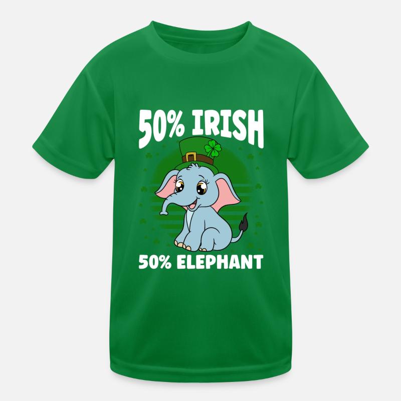 Mignons trèfles d’éléphants Fête de la Saint-Patrick T-shirt sport Enfant
