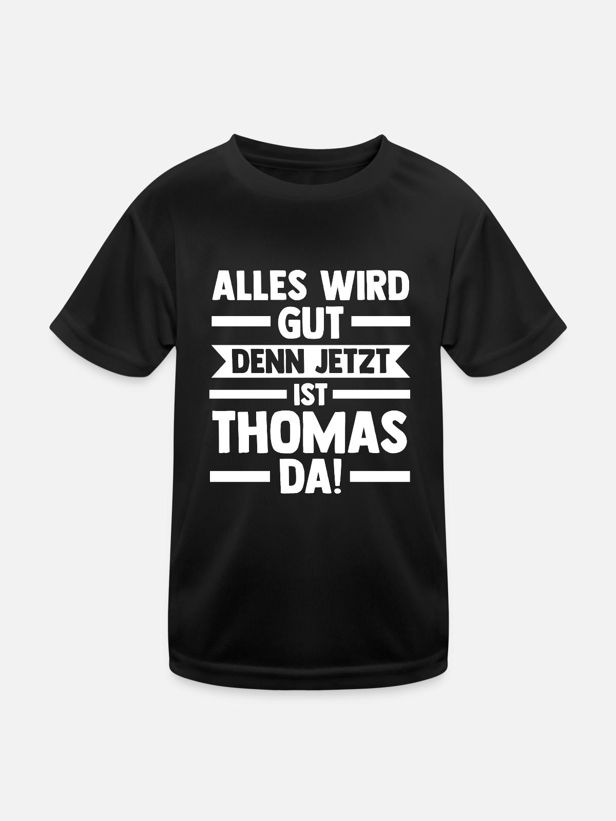 Thomas - Kinder Funktions-T-Shirt - Schwarz - Vorne