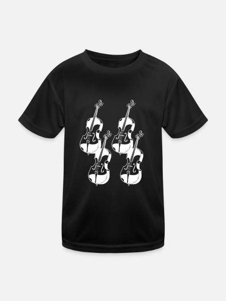 Cello Cellospieler Cellist - Kinder Funktions-T-Shirt - Schwarz - Vorne