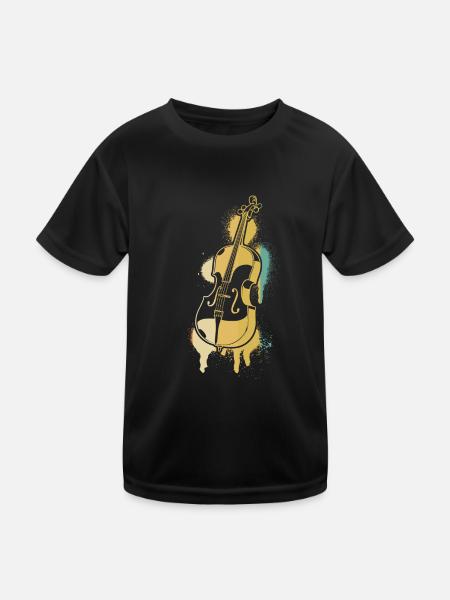 Cello Cellospieler Cellist - Kinder Funktions-T-Shirt - Schwarz - Vorne