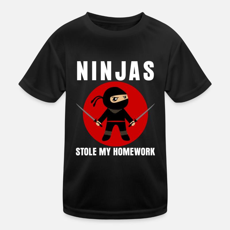 Ninja Homework School Ninjas - Kids Functional T-Shirt - black