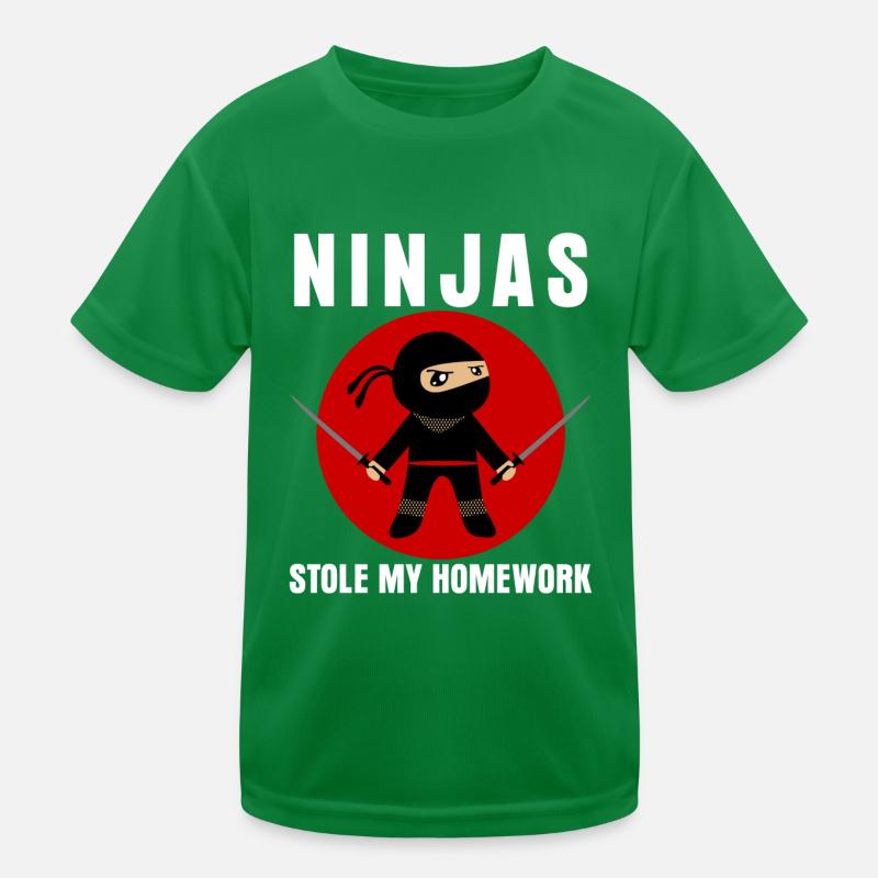 Ninja Homework School Ninjas Kids Functional T-Shirt